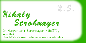 mihaly strohmayer business card